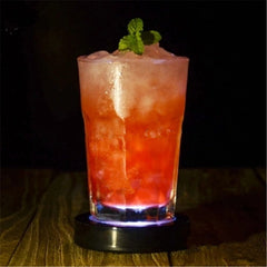 LED Light-Up Coaster, Round Flashing, Advertising Use