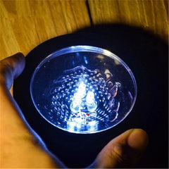 LED Light-Up Coaster, Round Flashing, Advertising Use
