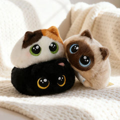 15CM Soft Cartoon Fat Cat Plush Toys Cute Animals Siamese Kitten Lovely Stuffed Doll Birthyday Xmas Gift