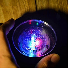 LED Light-Up Coaster, Round Flashing, Advertising Use