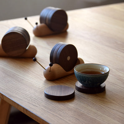 Creative Snail Wooden Coaster - Heat Resistant Mat